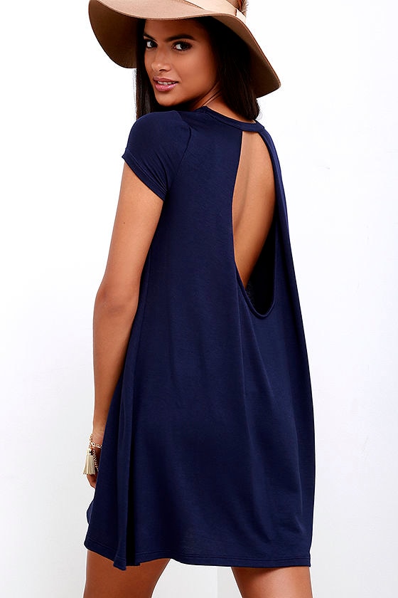 navy swing dress
