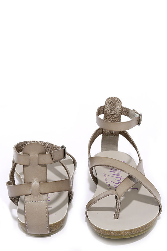 Cute Grey Sandals Gladiator Sandals Strappy Sandals 46.00
