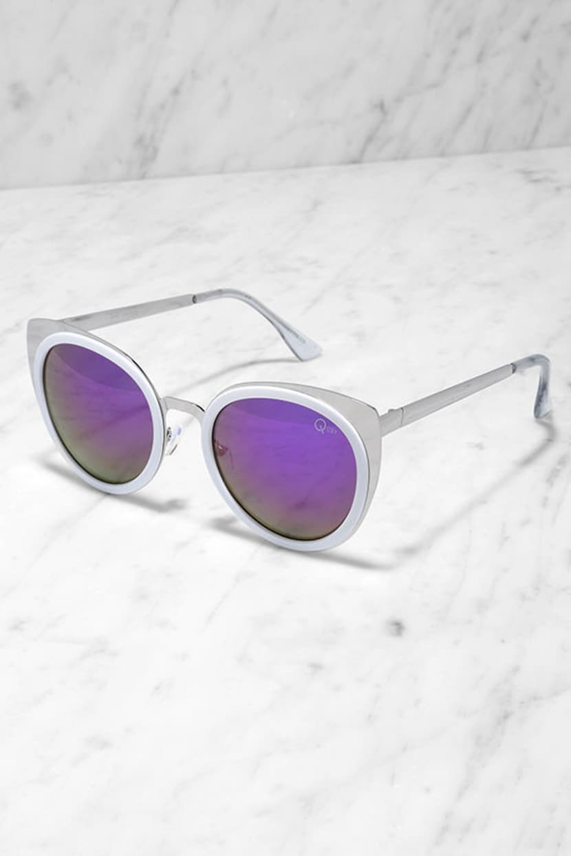 Quay Girly Talk Sunglasses - White and Purple Sunglasses  display picture 1