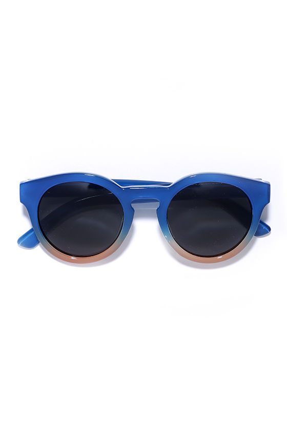 Cold Brew Beige and Blue Sunglasses