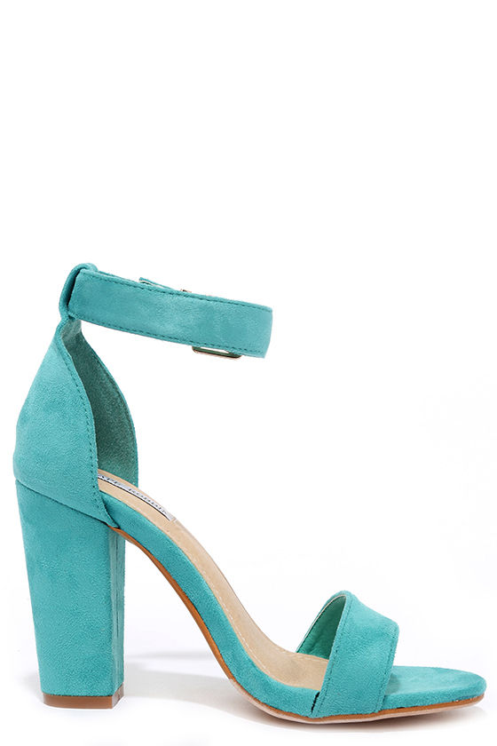 Cute Turquoise Heels - Ankle Strap Heels - Dress Sandals - $35.00