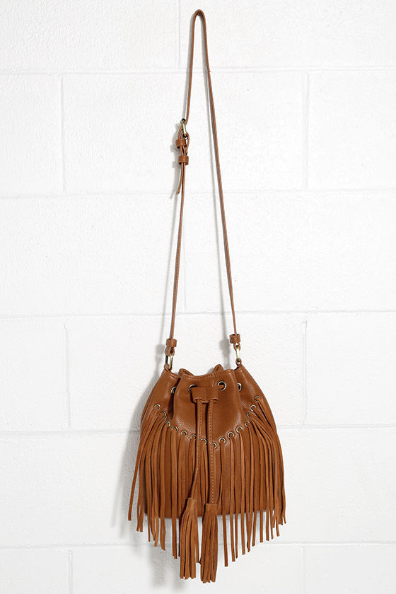 tan suede bucket bag