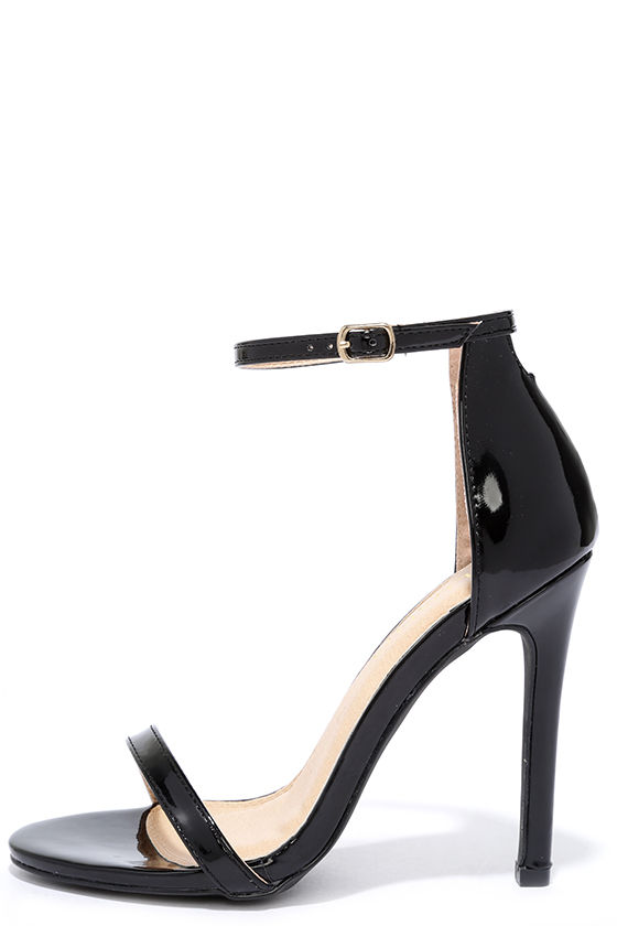 black patent ankle strap shoes