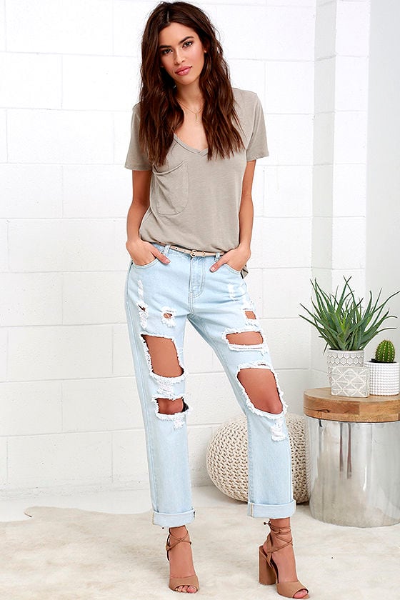 distressed boyfriend jeans