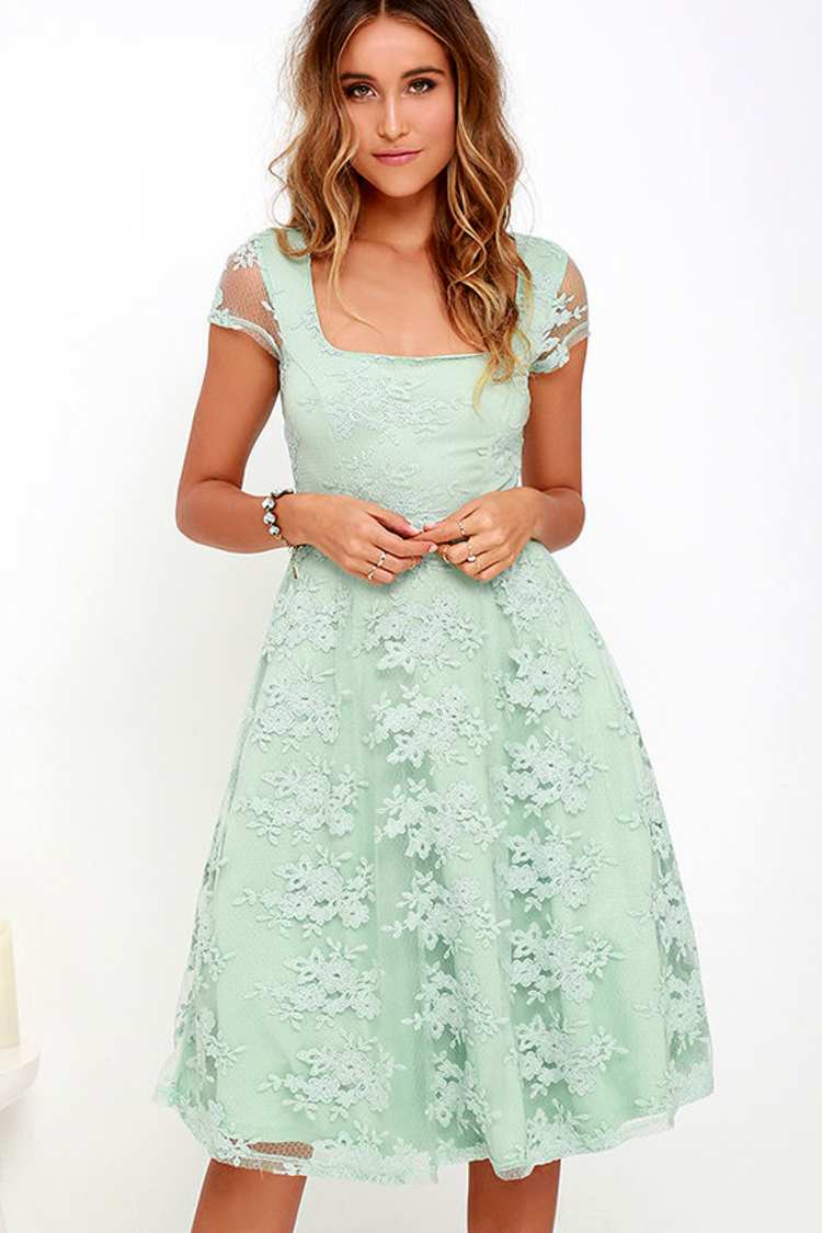 green emerald velvet dress Sage Floral Lace Ruched Cross Back Midi Dress – PinkBlush