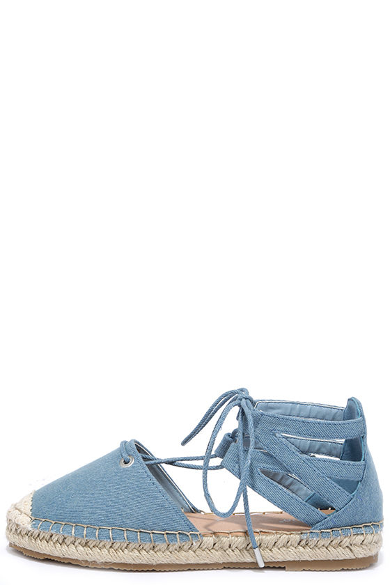 blue denim espadrilles