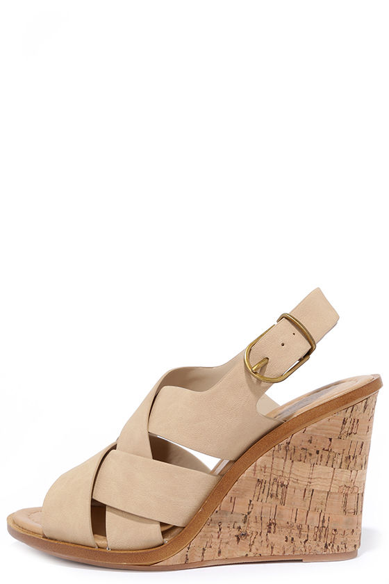 tan beige wedges