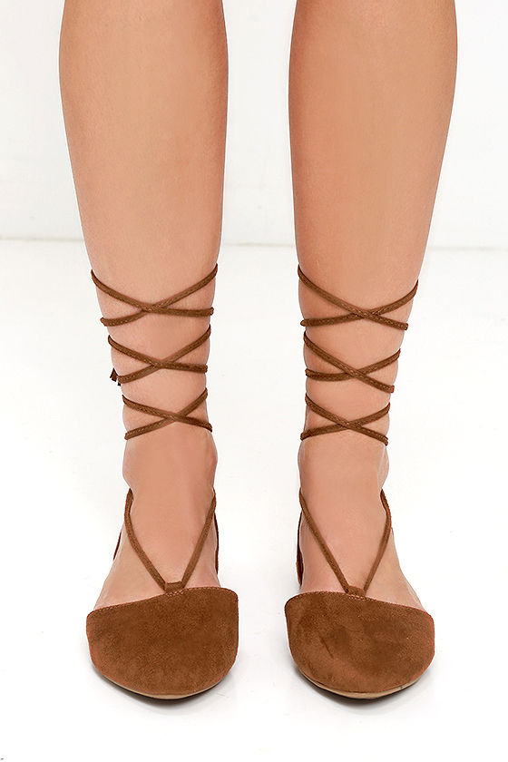 suede lace up flats