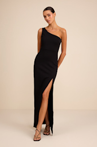 Good Times Only Black One-Shoulder Maxi Dress 2
