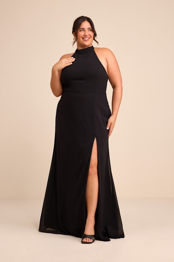 Captured Your Heart Black Halter Maxi Dress - thumbnail 5