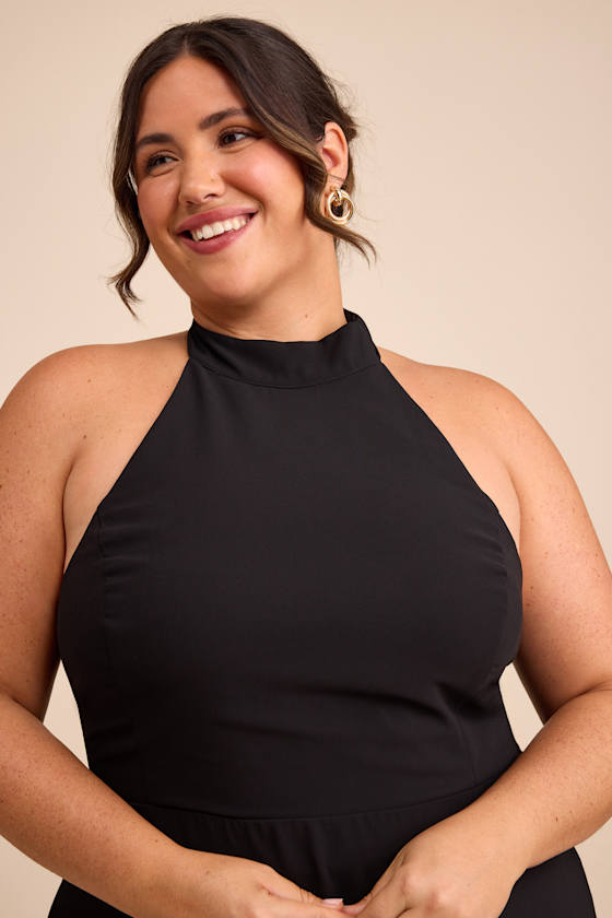 Captured Your Heart Black Halter Maxi Dress - thumbnail 6