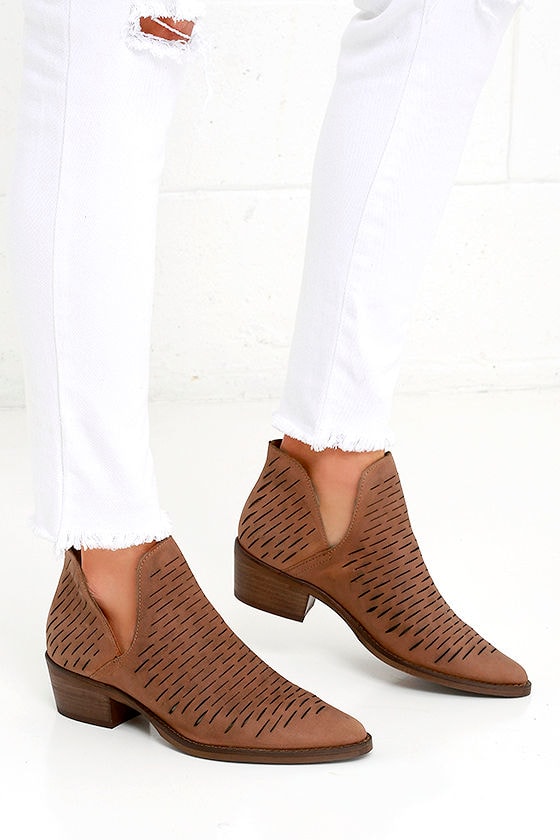 Cute Tan Boots - Leather Booties - Ankle Booties - $129.00 - Lulus