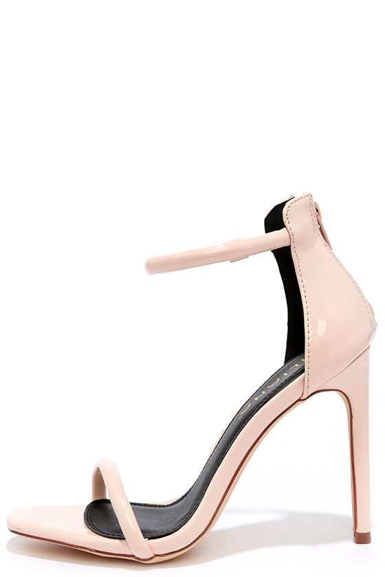 nude heels shiny