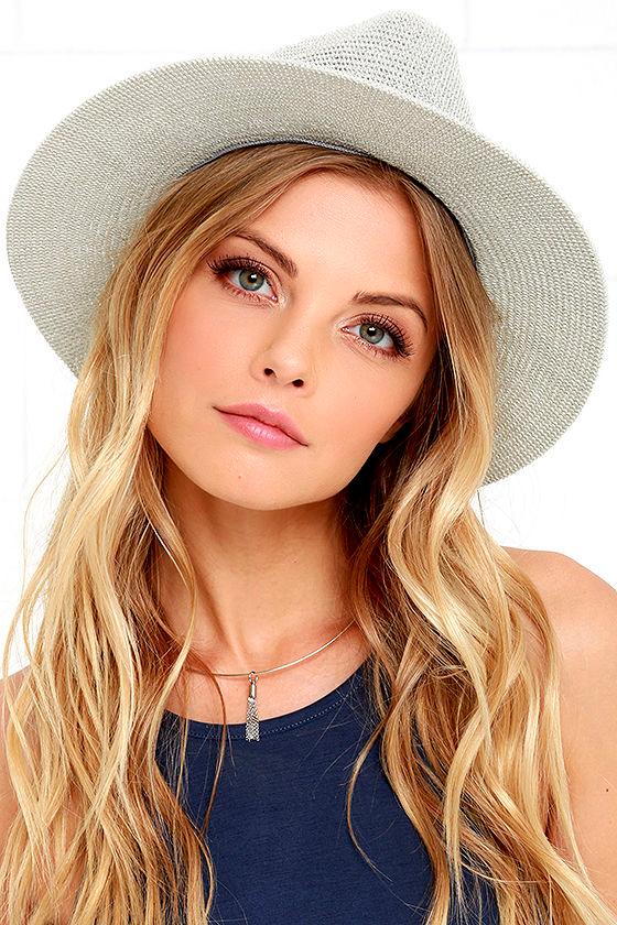 Straw Hat Light Grey Hat Fedora Hat 22.00 Lulus
