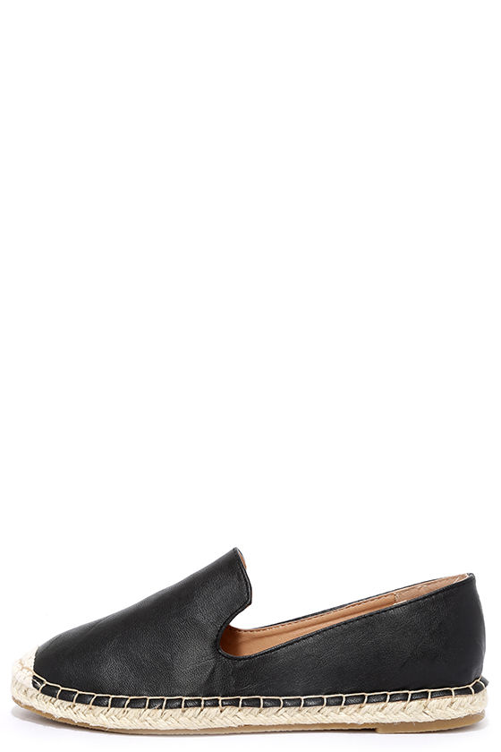 leather flat espadrilles