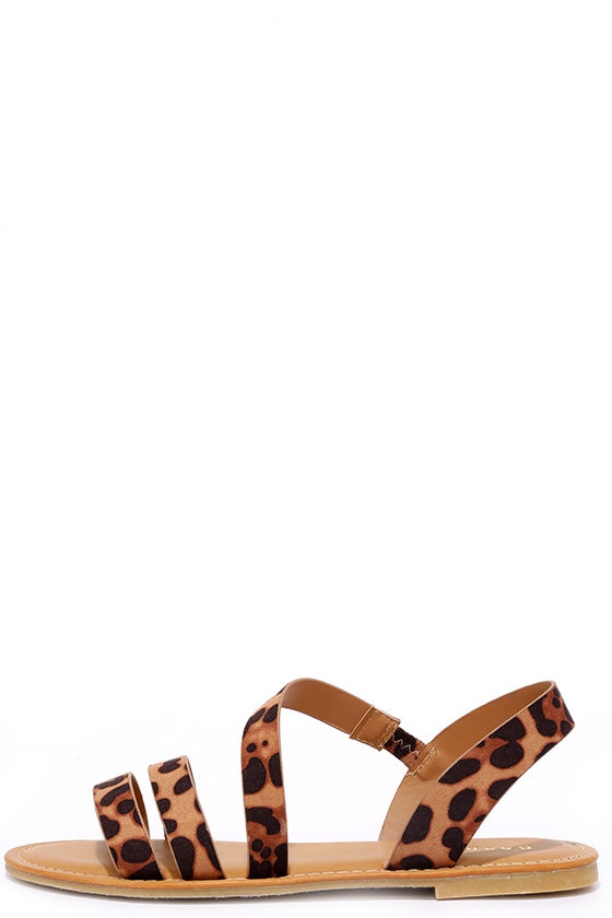 Fun Leopard Print Sandals - Vegan Leather Sandals - $18.00 - Lulus