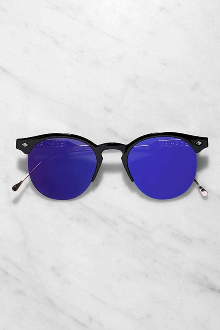 Spitfire Blue and Black Sunglasses Spitfire Astro Sunglasses - Black Sunglasses - Blue Mirrored  main image 4