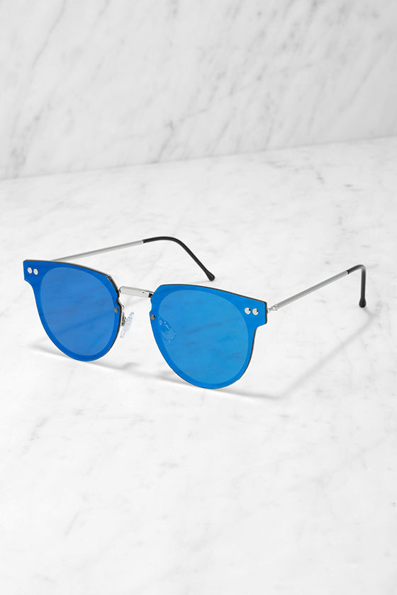 Spitfire Cyber Sunglasses - Silver and Blue Sunglasses