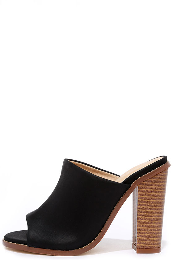 high heel open toe mules