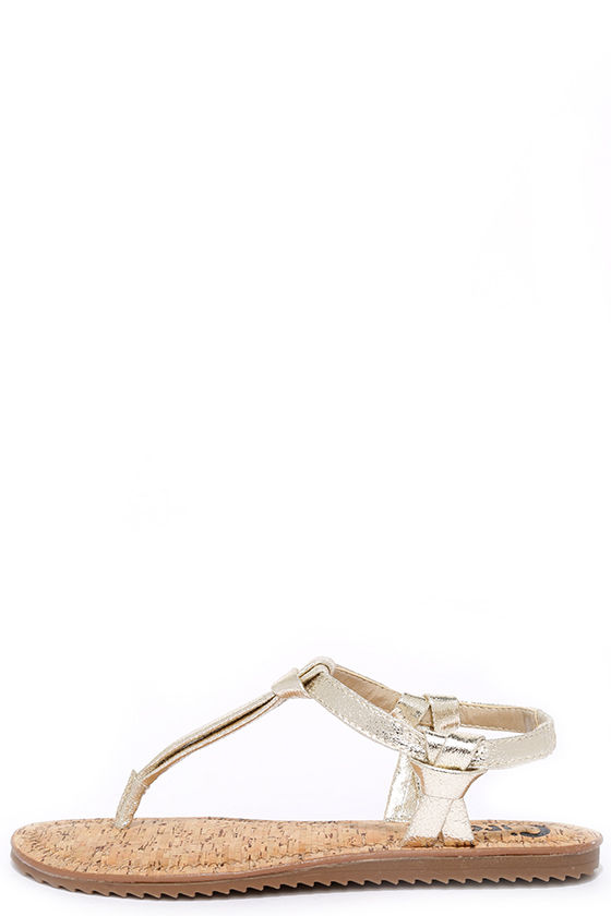 Circus by Sam Edelman Shaw - Gold Sandals - Thong Sandals - $45.00 - Lulus