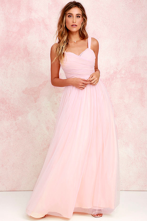 Sunday Kind of Love Blush Pink Tulle Gown 1