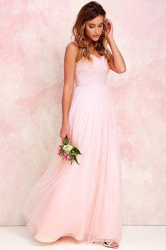 Sunday Kind of Love Blush Pink Tulle Gown 2