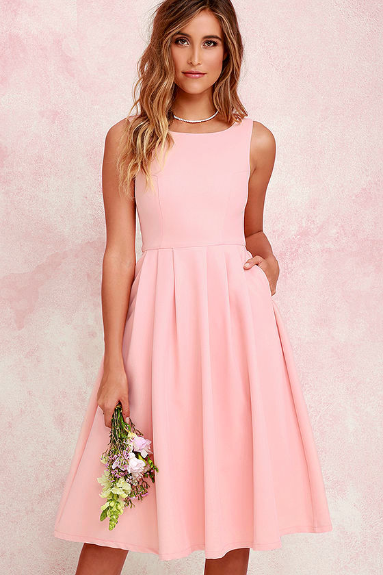 Ambitious Beauty Peach Midi Dress