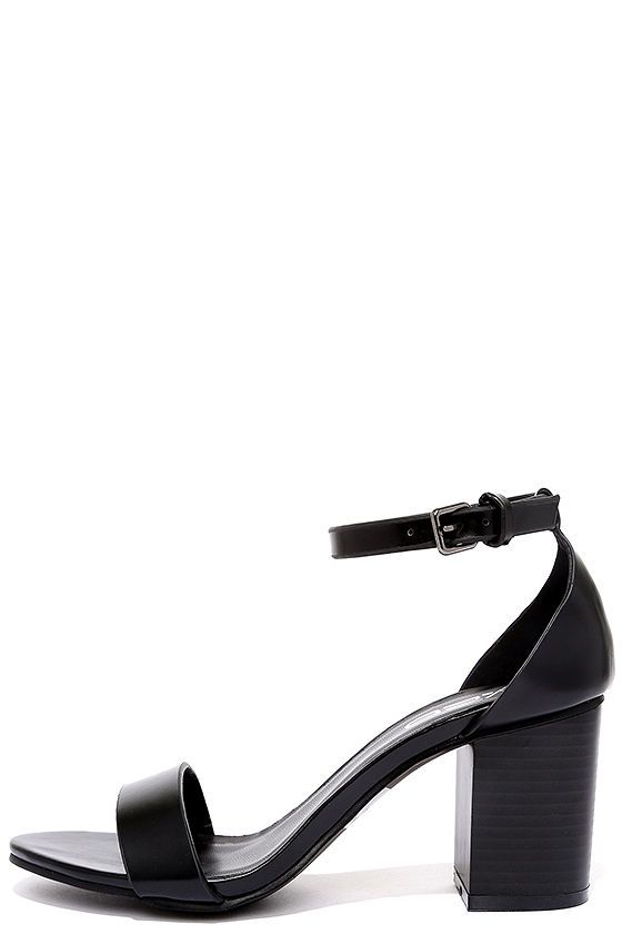 Cute Black Heels - Ankle Strap Heels - Single Sole Heels - $27.00 - Lulus