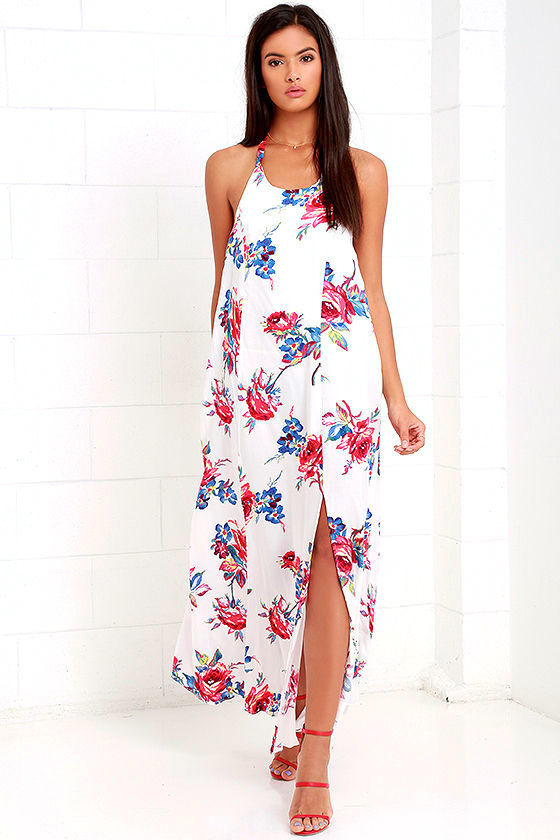 Straight For Your Heart Ivory Floral Print Dress