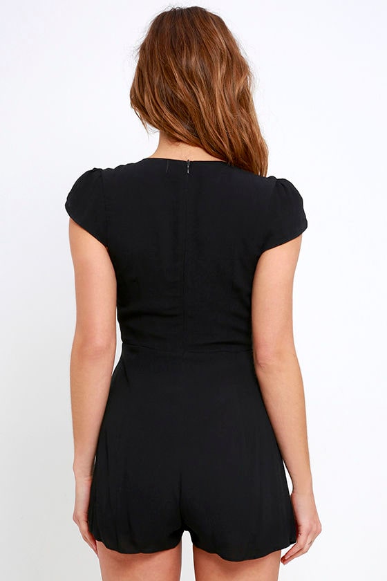Black Romper Short Sleeve Romper 38.00