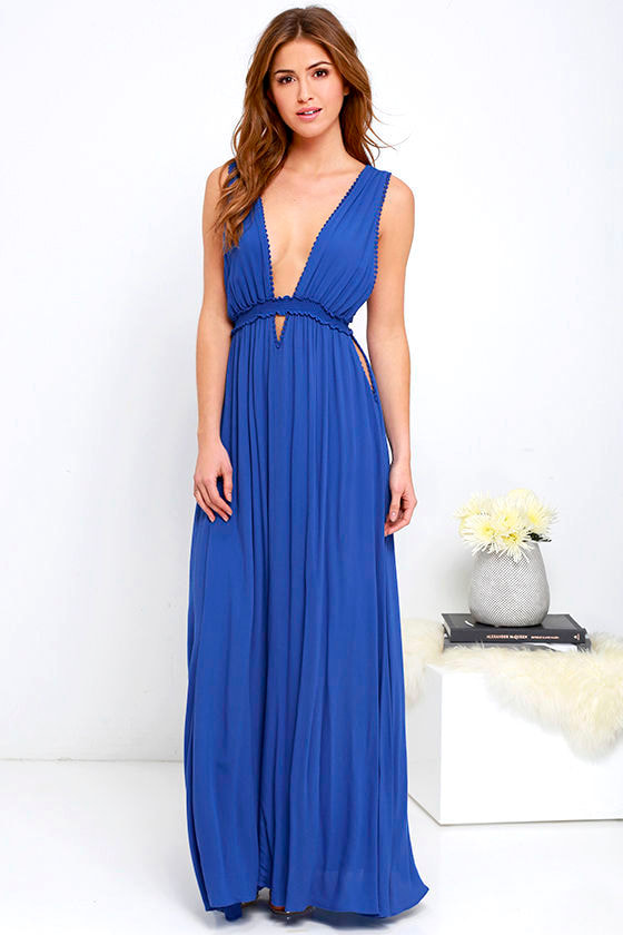 Maxi Dress - Royal Blue Dress - Sleeveless Dress - $76.00 - Lulus