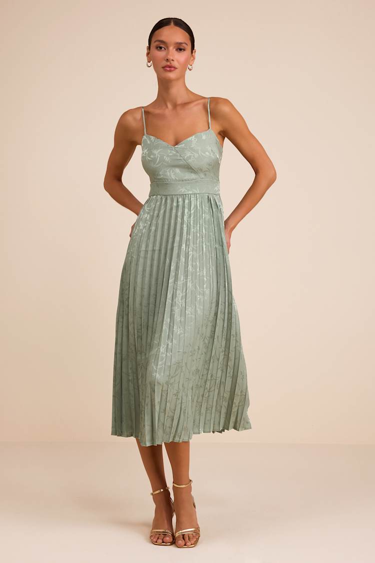 green pleated midi dress Maeve Pleated Midi Dress: Floral Midi Dress, Sundress, Plisse Dress, Blue  Midi, Green Midi, Summer Dress