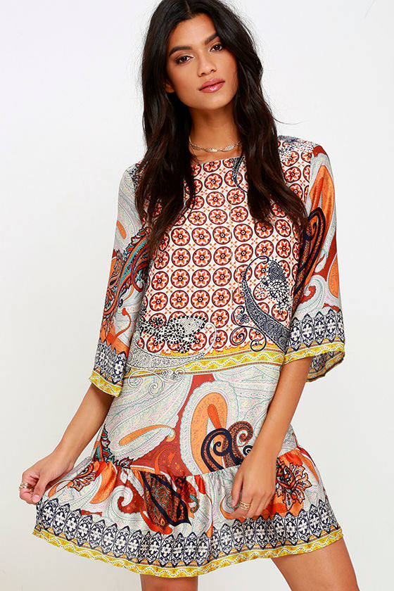 On the Road El Rey Dress - Multi Print Dress - Shift Dress