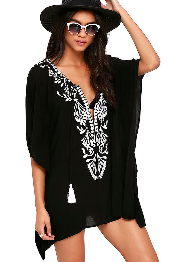black kaftan cover up