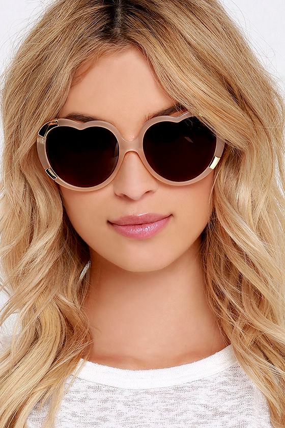 Cute Blush Sunglasses Heart Sunglasses Gold Sunglasses 16.00 Lulus