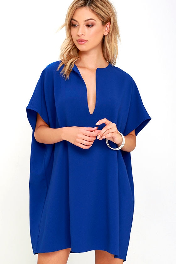 Chic Royal Blue Dress - Shift Dress - Short Dress - $42.00 - Lulus