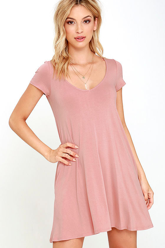blush swing dress