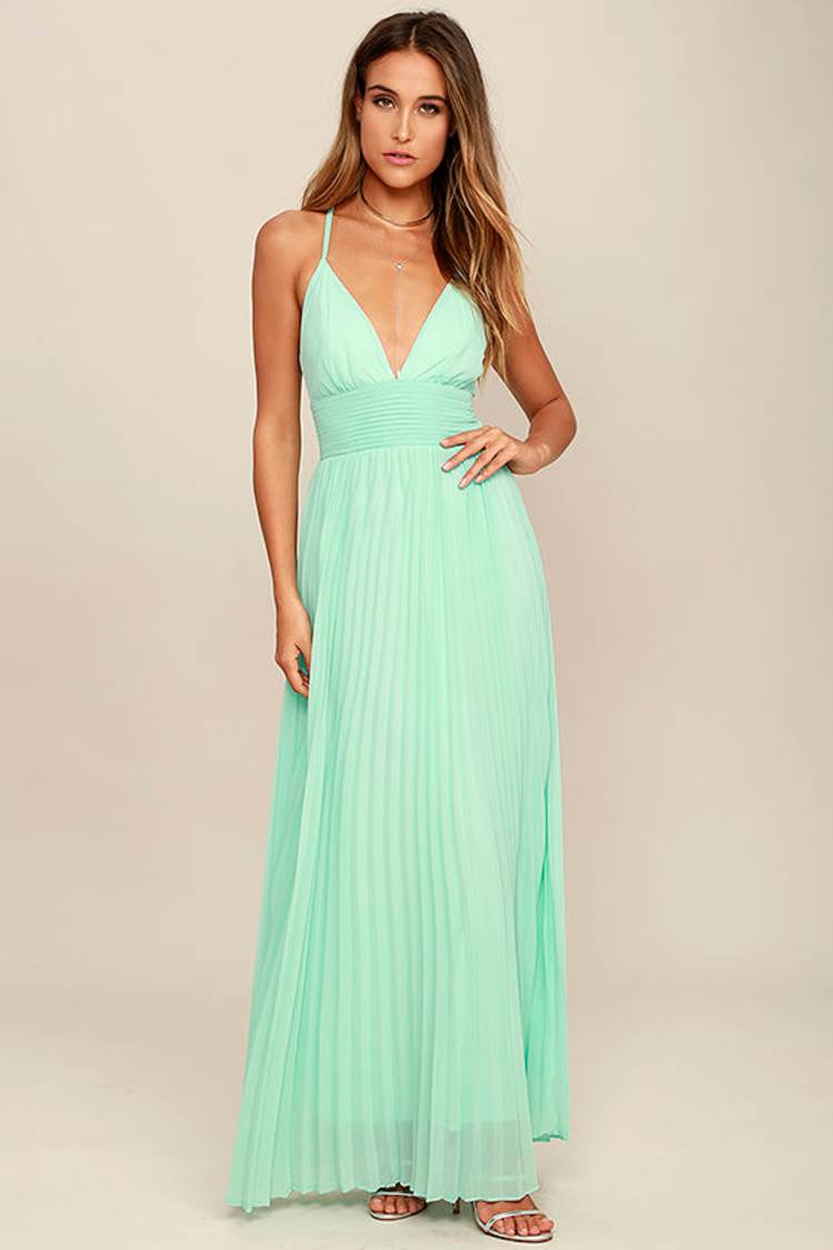 Stunning Mint Dress - Pleated Maxi Dress - Mint Gown - $78.00 - Lulus