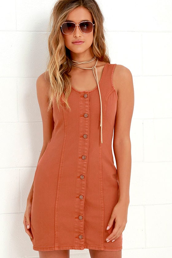 minkpink denim dress