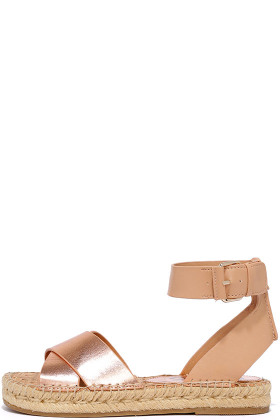 peep toe flat espadrille sandals