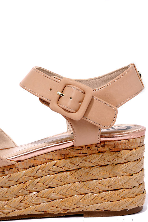Cute Nude Sandals - Flatform Sandals - Platform Sandals - $80.00