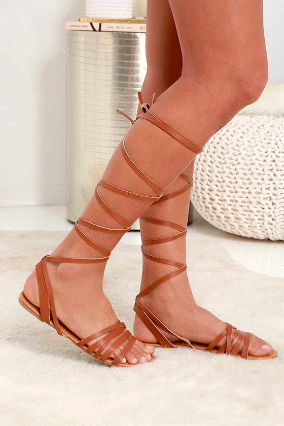 tan wrap around sandals