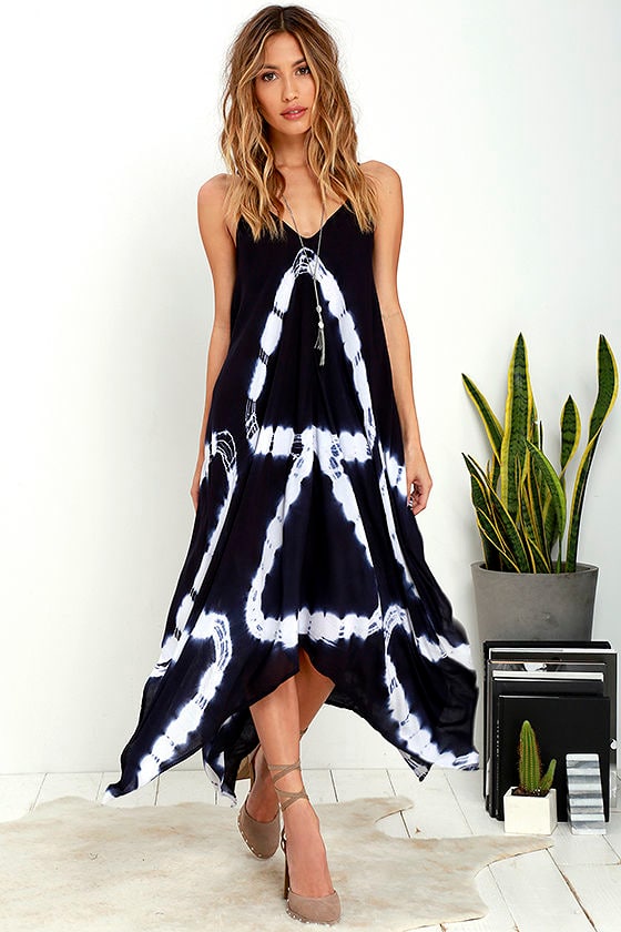 Fun Navy Blue Dress - Tie-Dye Dress - Print Dress - $64.00 - Lulus