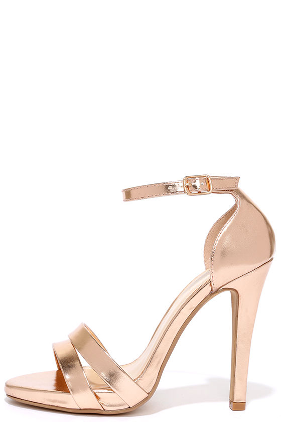 Rose Gold Heels - Vegan Leather Heels 