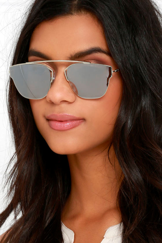 Silver Sunglasses Mirrored Sunglasses Retro Sunglasses 22.00 Lulus