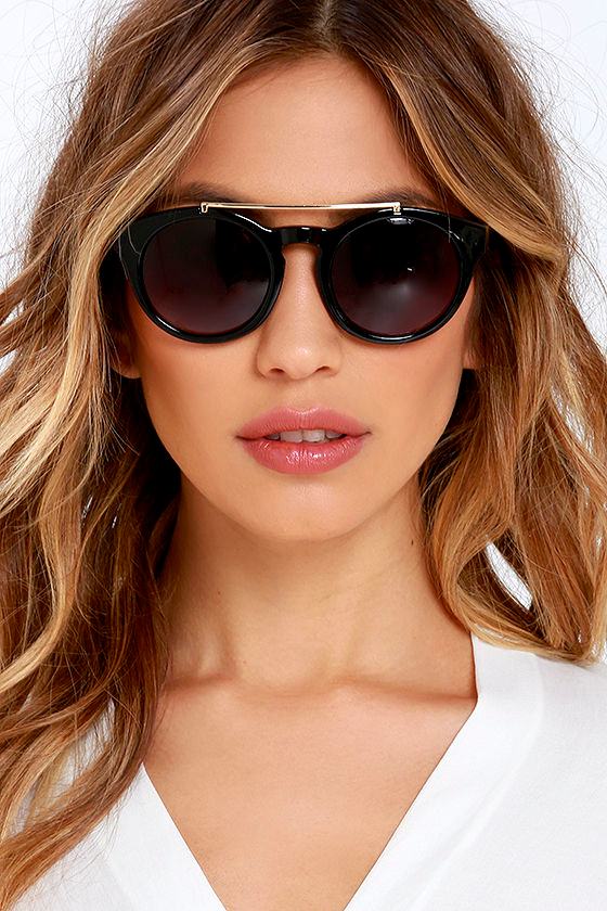 Cool Black Sunglasses Black and Gold Sunglasses 13.00 Lulus