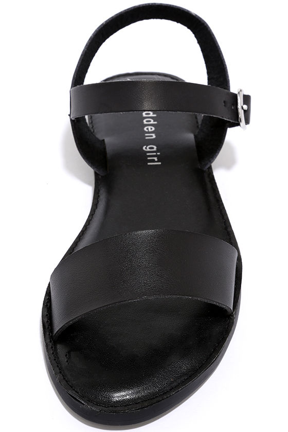 Madden Girl Blurt Black Sandals Flat Sandals 39.00