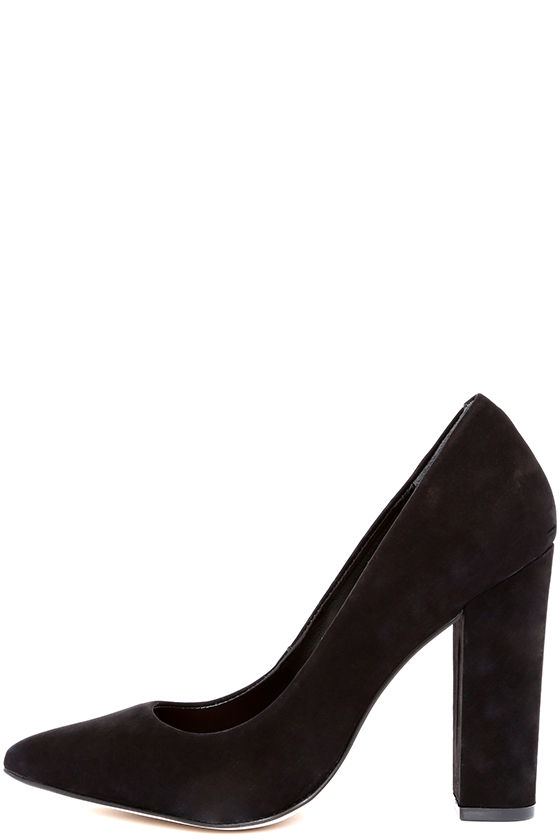 black block heel pumps