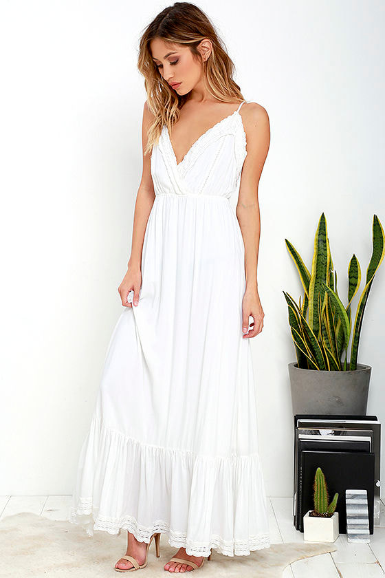 Ivory Lace Maxi Dress