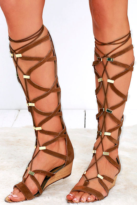 tan gladiator wedge sandals
